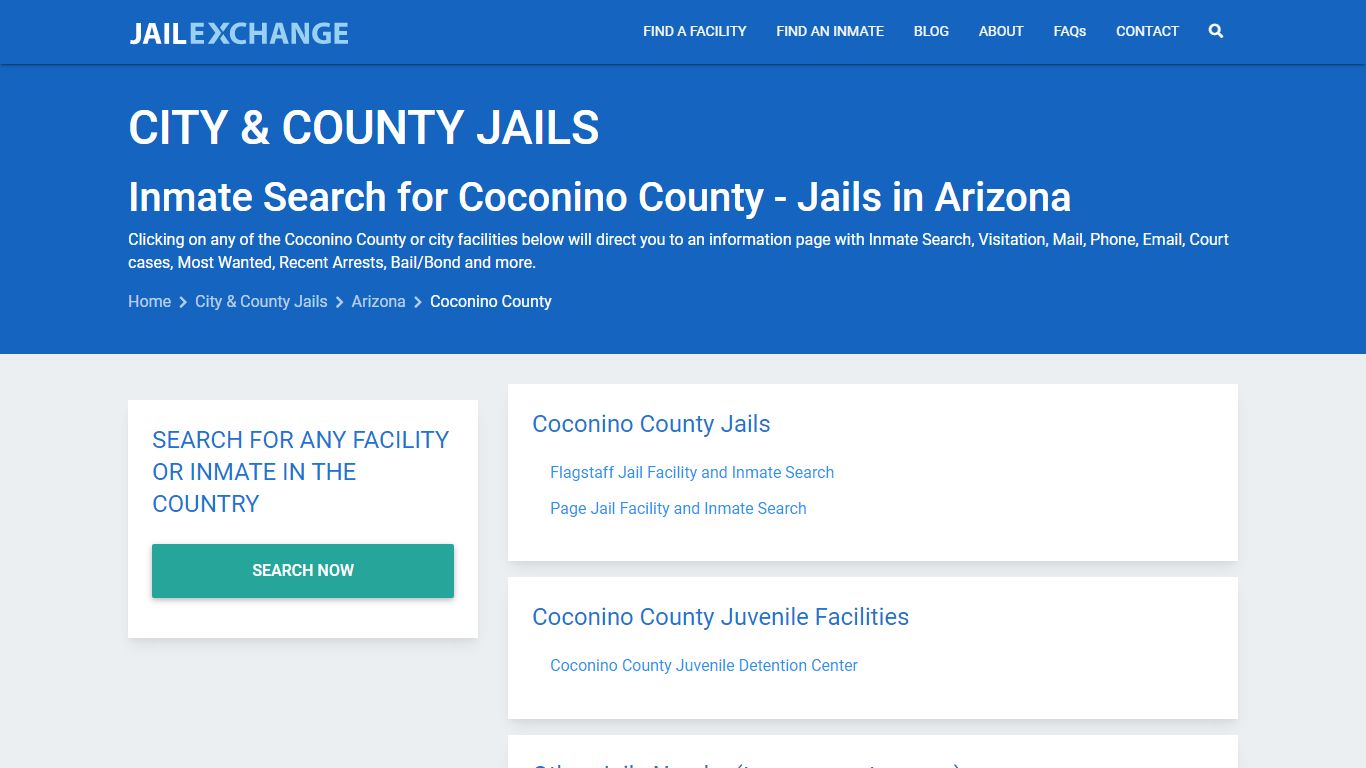 Inmate Search for Coconino County | Jails in Arizona - Jail Exchange